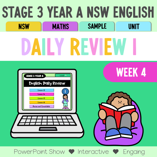 Stage 3 Year A Australian | NSW English Daily Review | Warm-Up Unit 1 Week 4