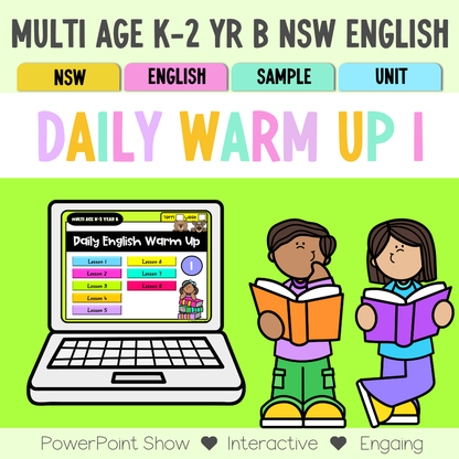 Multi Age K-2 Year B English Daily Warm Up Unit 1