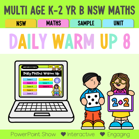 Multi Age K-2 Year B Australian | NSW Maths Daily Review | Warm-Up Unit 8