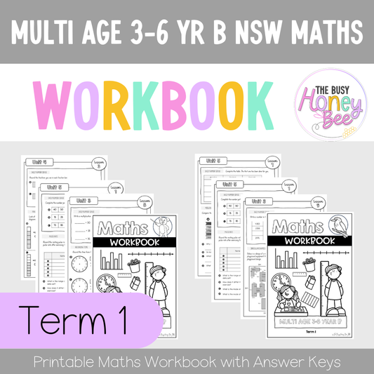 Multi Age 3-6 Year B NSW Maths Workbook Term 1