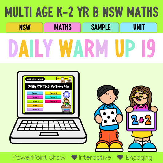 Multi Age K-2 Year B Australian | NSW Maths Daily Review | Warm-Up Unit 19