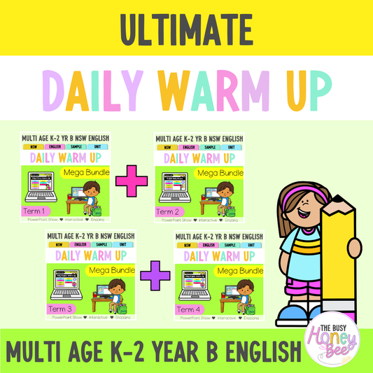 Multi Age K-2 Year B Ultimate English Australian | NSW English Daily Review | Warm-Up Mega Bundle