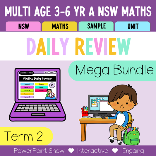 Multi Age 3-6 Year A Australian | NSW Math Daily Review | Warm-Up Term 2 Mega Bundle