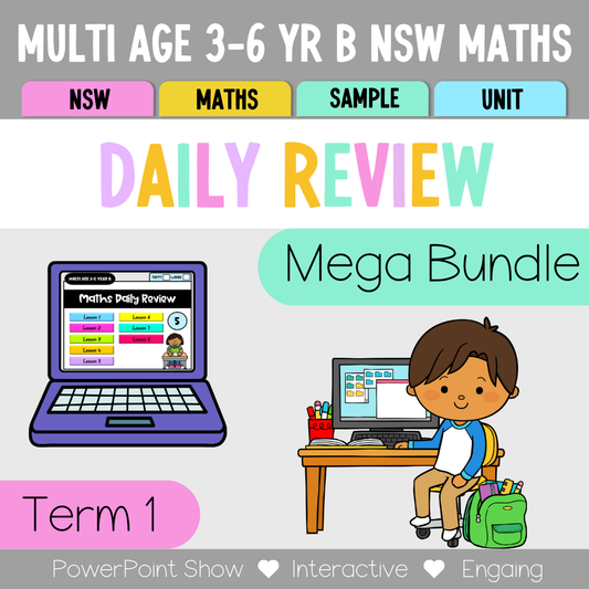 Multi Age 3-6 Year B Australian | NSW Math Daily Review | Warm-Up Term 1 Mega Bundle