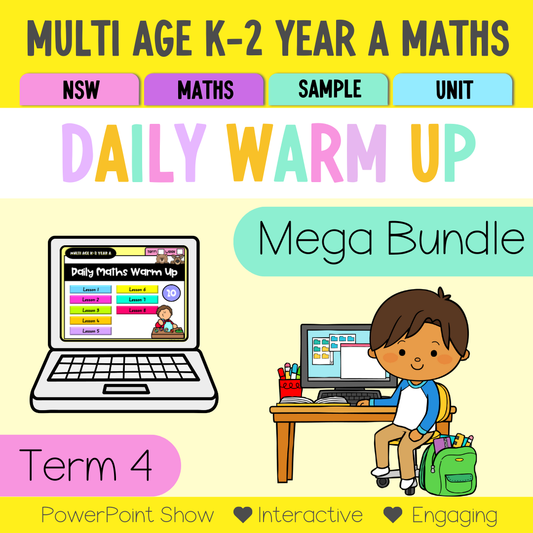 Multi Age K-2 Yr A Australian | NSW Math Daily Review Warm-Up Term 4 Mega Bundle