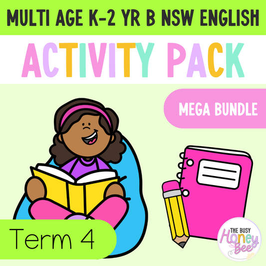 Multi Age K-2 Year B Term 4 English Activity Packs Mega Bundle