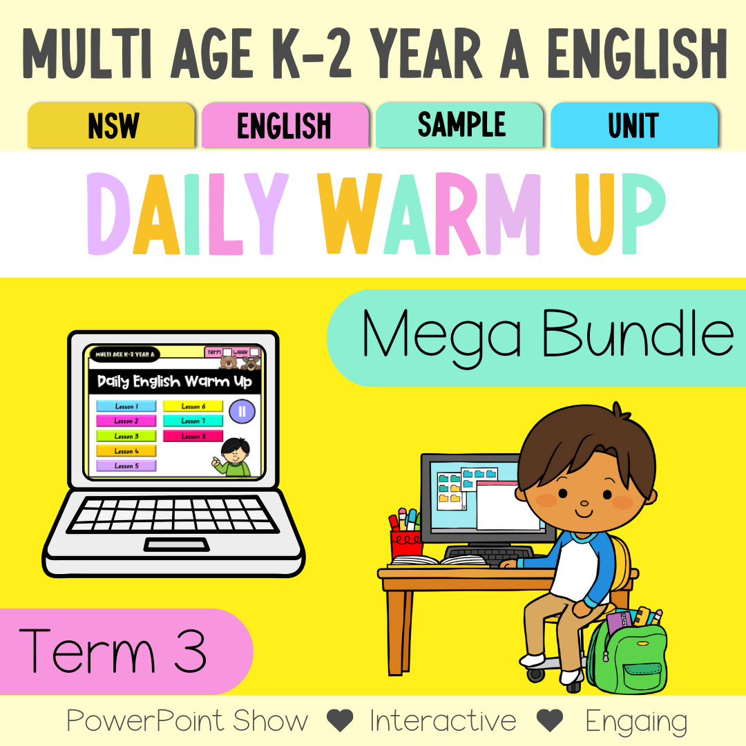 Multi Age K-2 Year A Australian | NSW English Daily Review | Warm-Up Term 3 Mega Bundle