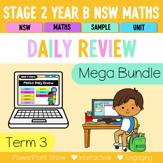 Stage 2 Year B Australian | NSW Math Daily Review | Warm-Up Term 3 Mega Bundle