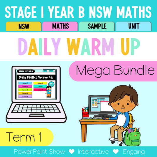 Stage 1 Year B Maths Daily Warm Up Term 1 Mega Bundle