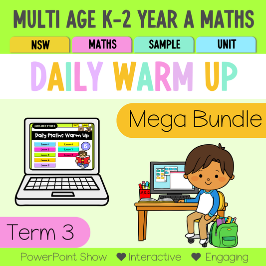 Multi Age K-2 Year B Australian | NSW Maths Daily Review | Warm-Up Term 3 Mega Bundle