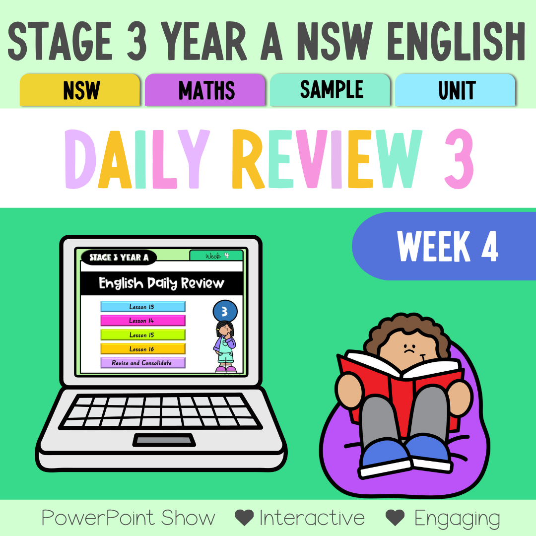 Stage 3 Year A Australian | NSW English Daily Review | Warm-Up Unit 3 Week 4