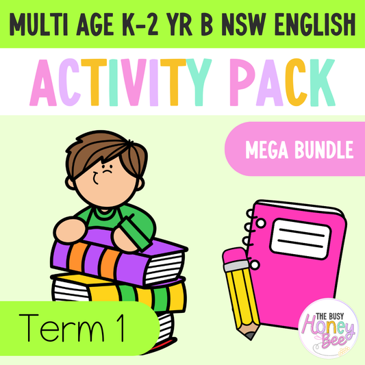 Multi Age K-2 Year B Term 1 English Activity Packs Mega Bundle