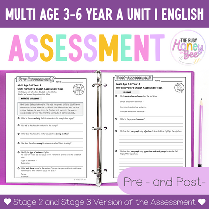 ULTIMATE Multi Age 3-6 Year A English Assessment Bundle