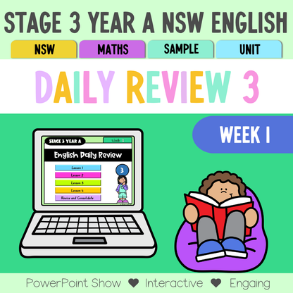 Stage 3 Year A Australian | NSW English Daily Review | Warm-Up Unit 3 Week 1