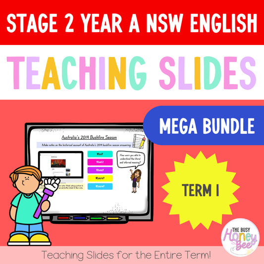 Stage 2 Year A Term 1 English Teaching Slides Mega Bundle