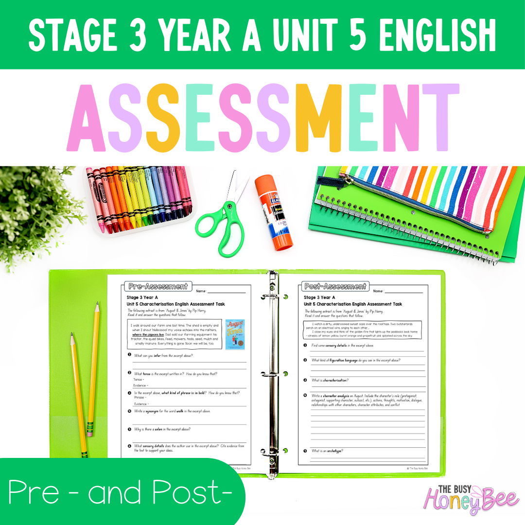 Stage 3 Year A English Pre- and Post-Assessment Unit 5 Characterisation