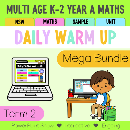 Multi Age K-2 Year B Australian | NSW Maths Daily Review | Warm-Up Term 2 Mega Bundle