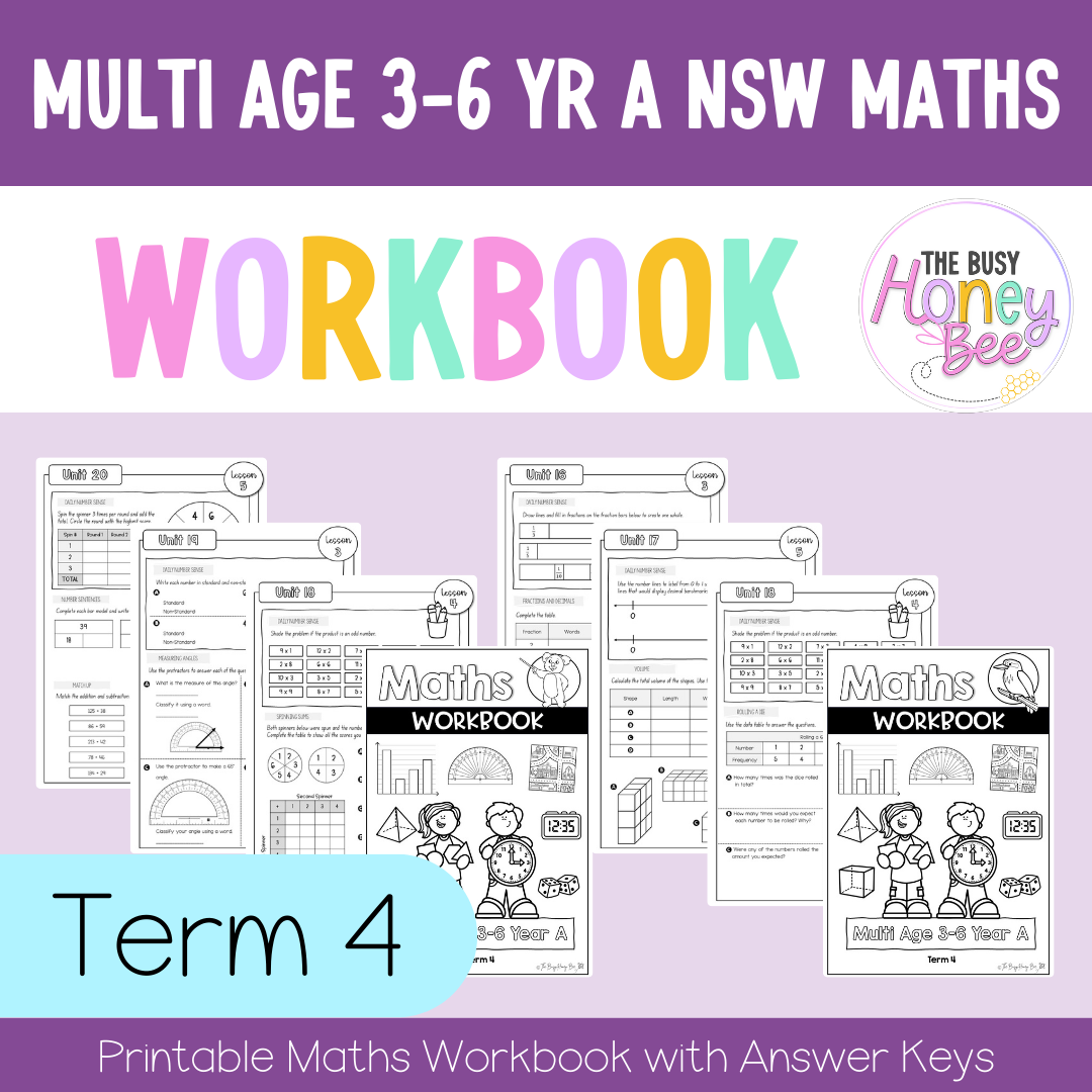 Multi Age 3-6 Year A NSW Maths Workbook Term 4