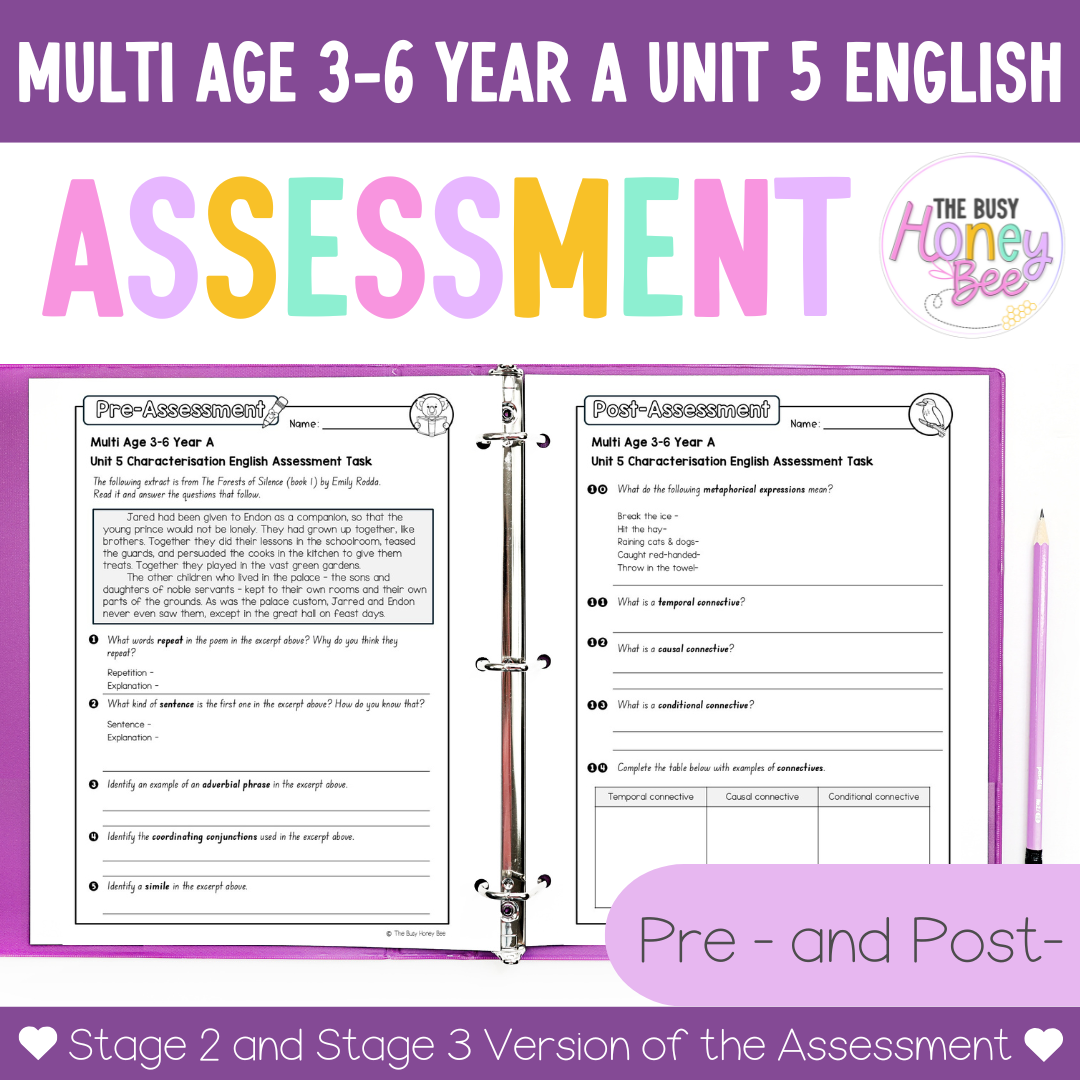 ULTIMATE Multi Age 3-6 Year A English Assessment Bundle