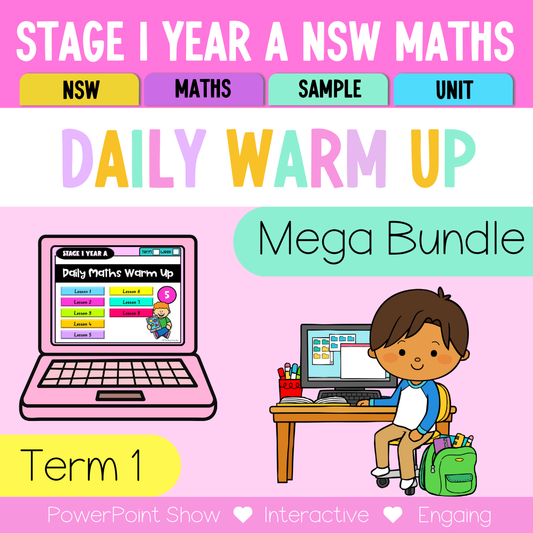 Stage 1 Year A Maths Daily Warm Up Term 1 Mega Bundle