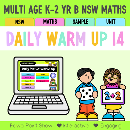 Multi Age K-2 Year B Australian | NSW Maths Daily Review | Warm-Up Unit 14