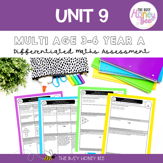 Multi Age 3-6 Year A Differentiated NSW Maths Assessment Unit 9