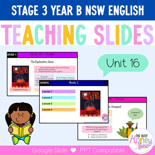 Stage 3 Year B Unit 16 Theme English Teaching Slides