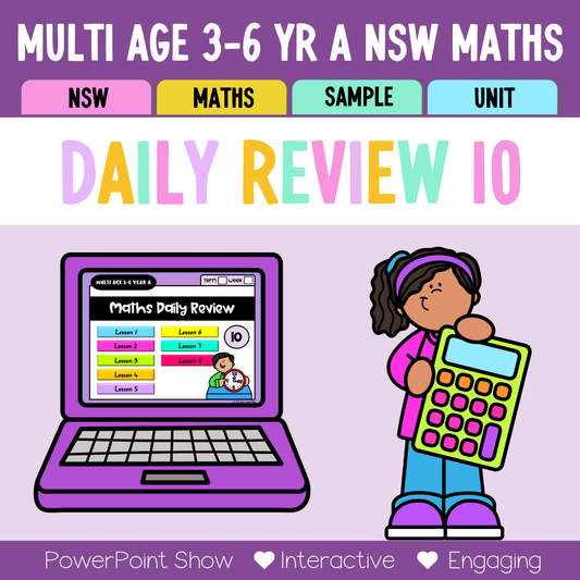 Multi Age 3-6 Year A Australian | NSW Math Daily Review | Warm-Up Unit 10