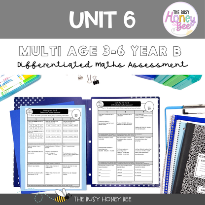 Multi Age 3-6 Year B Differentiated NSW Maths Assessment Unit 6