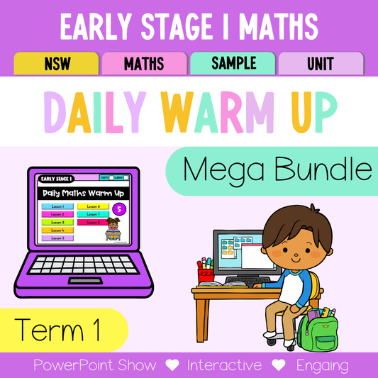 Early Stage 1 Math Daily Warm Up Term 1 Mega Bundle