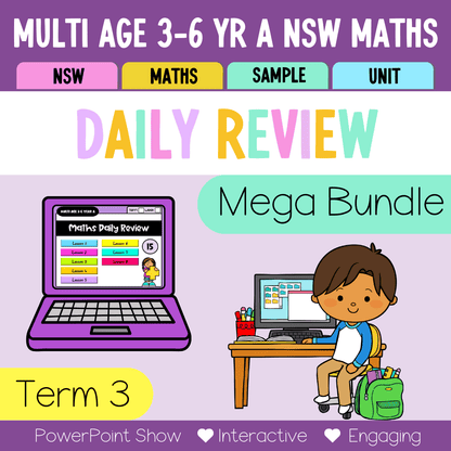Multi Age 3-6 Year A Australian | NSW Math Daily Review | Warm-Up Term 3 Mega Bundle