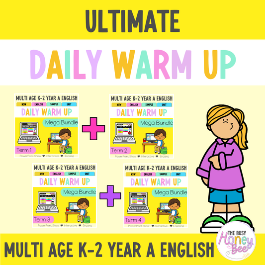 Multi Age K-2 Year A Ultimate English Australian | NSW English Daily Review | Warm-Up Mega Bundle