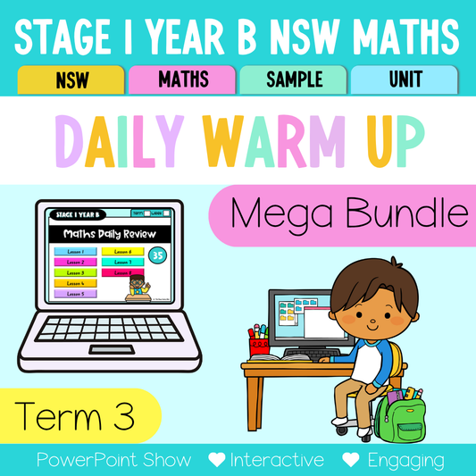 Stage 1 Year B Australian | NSW Math Daily Review | Warm-Up Term 3 Mega Bundle