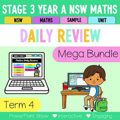 Stage 3 Year A Australian | NSW Math Daily Review | Warm-Up Term 4 Mega Bundle
