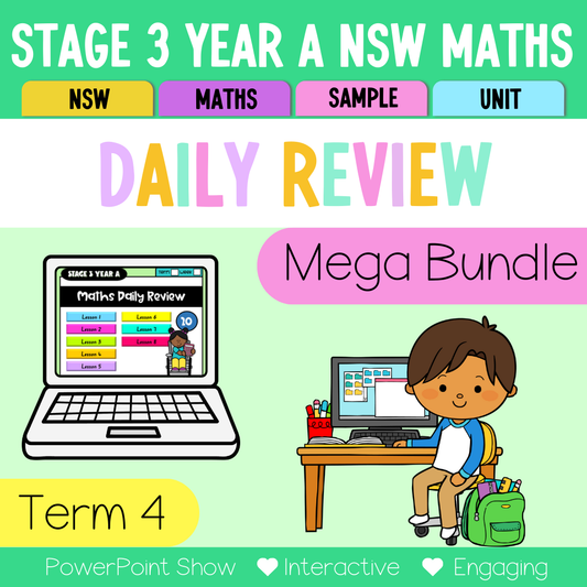 Stage 3 Year A Australian | NSW Math Daily Review | Warm-Up Term 4 Mega Bundle