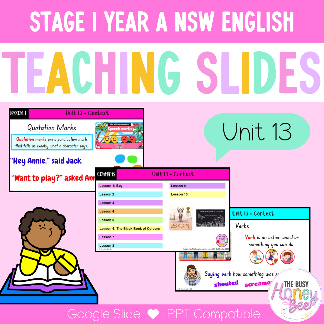 Stage 1 Year A Term 3 English Teaching Slides Mega Bundle