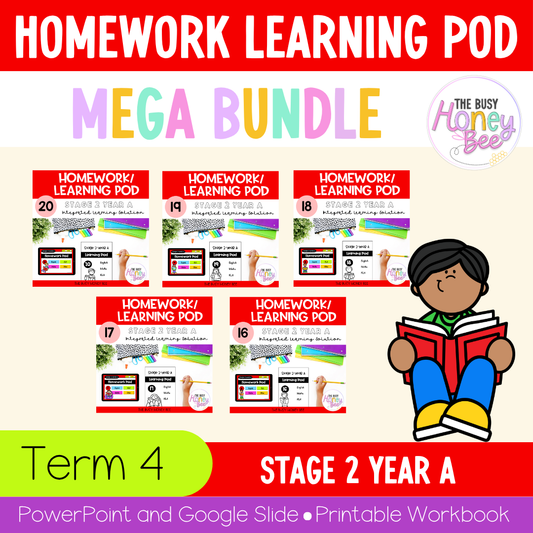 Stage 2 Year A Homework/Learning Pods Term 4 Mega Bundle