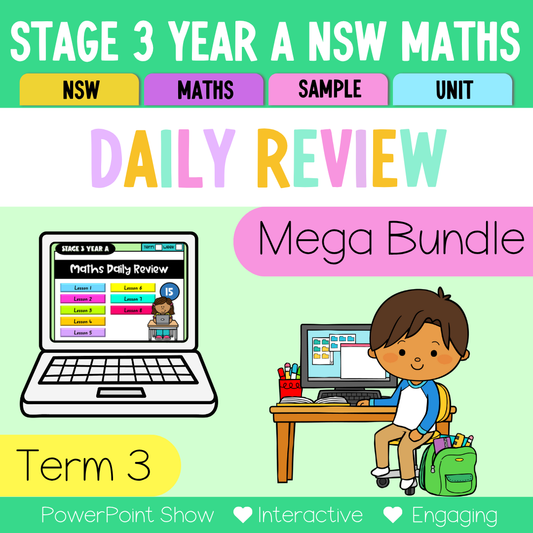 Stage 3 Year A Australian | NSW Math Daily Review | Warm-Up Term 3 Mega Bundle