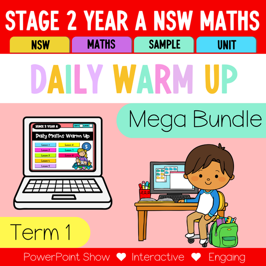 Stage 2 Year A Maths Daily Warm Up Term 1 Mega Bundle