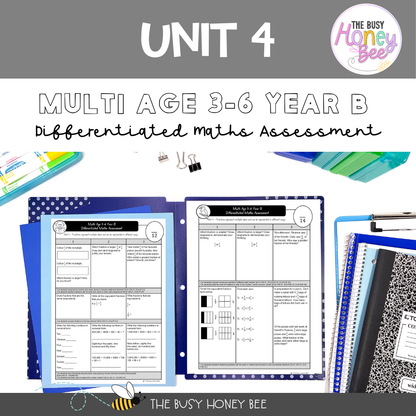 Multi Age 3-6 Year B Differentiated NSW Maths Assessment Unit 4