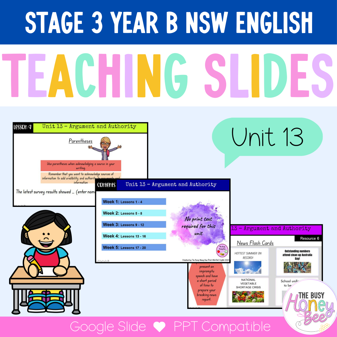 Stage 3 Year B Unit 13 Argument and Authority English Teaching Slides