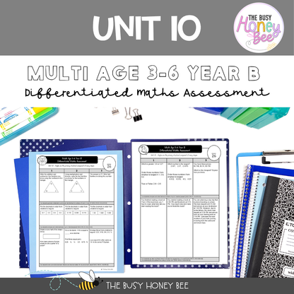 Multi Age 3-6 Year B Differentiated NSW Maths Assessment Unit 10