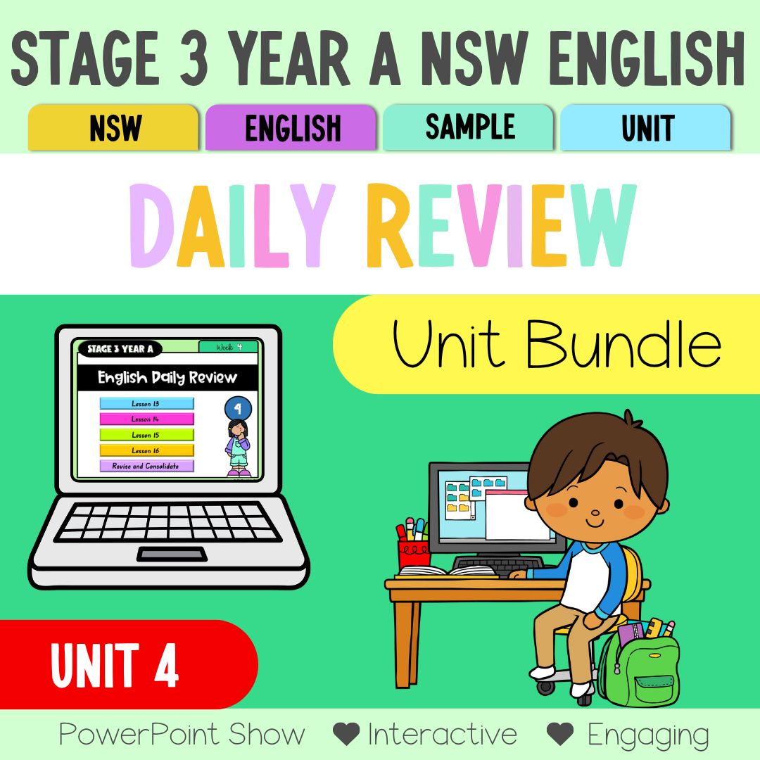 Stage 3 Year A Australian | NSW English Daily Review | Warm-Up Unit 4 Bundle