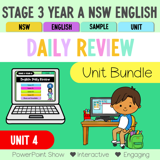 Stage 3 Year A Australian | NSW English Daily Review | Warm-Up Unit 4 Bundle