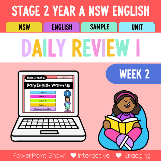 Stage 2 Year A Australian | NSW English Daily Review | Warm-Up Unit 1 Week 2