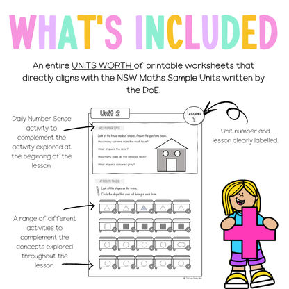 Multi Age K-2 Year B NSW Maths Worksheets Unit 2