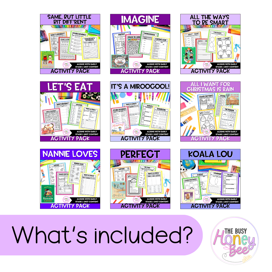 Early Stage 1 Term 4 English Activity Packs Mega Bundle