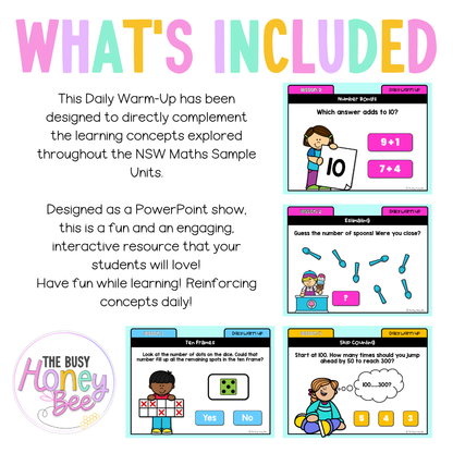 Stage 1 Year B Australian | NSW Math Daily Review | Warm-Up Term 3 Mega Bundle