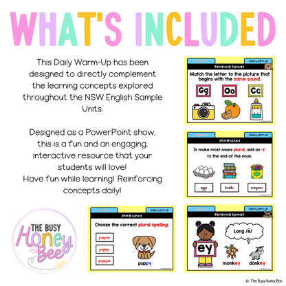 Multi Age K-2 Year A English Daily Warm Up Unit 4