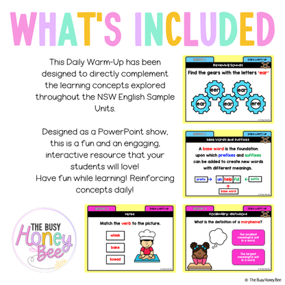 Multi Age K-2 Year A Australian | NSW English Daily Review | Warm-Up Unit 20